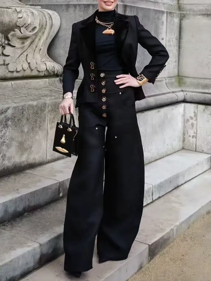 TWOTWINSTYLE – Dvojdielny set so zapínaním na gombíky pre ženy
