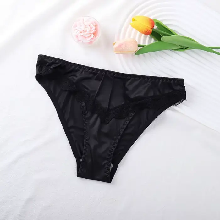 Sous-vêtements élégants en dentelle florale pour femmes, culotte taille basse pour nuit de mariage, 