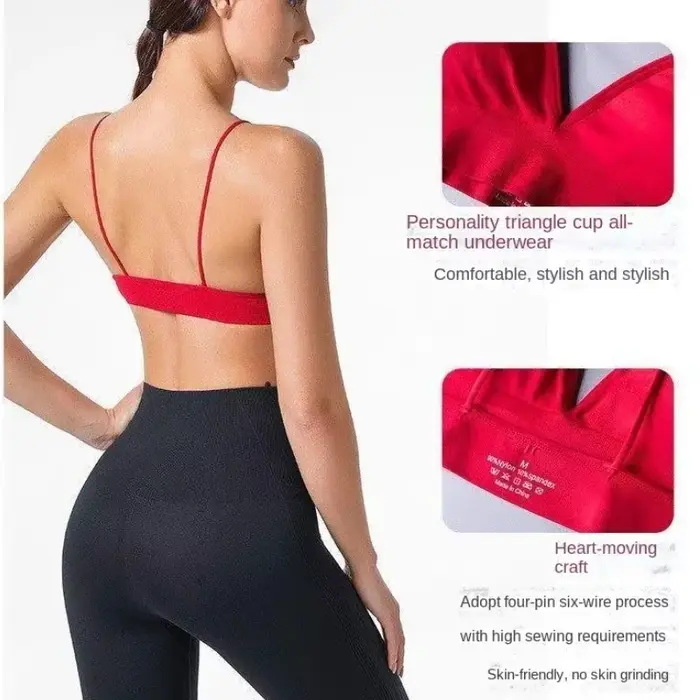 Bezšvová trojuholníková podprsenka 3/4 šálky krásy späť pre ženy fitness jóga elegantná bez nylonovej polyamidovej podšívky