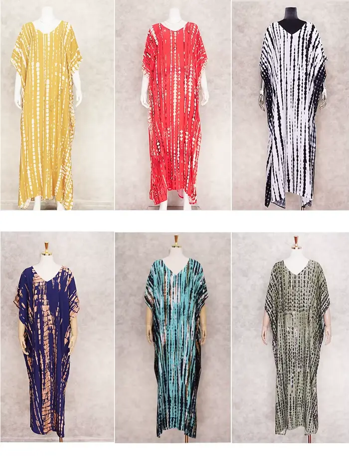 2025 bohème imprimé col en v manches chauve-souris côté fendu robe ample pour les femmes vêtements g