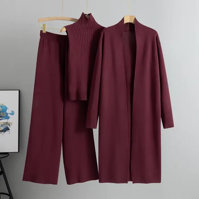 Jarná jeseň 3-dielny dámsky cardigan voľnočasový set