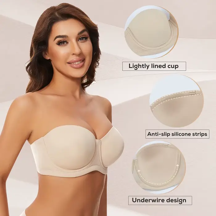 Push-up podprsenka s odnímateľnými popruhmi pre ženy veľké veľkosti plné pokrytie pohodlné špeciálne príležitosti