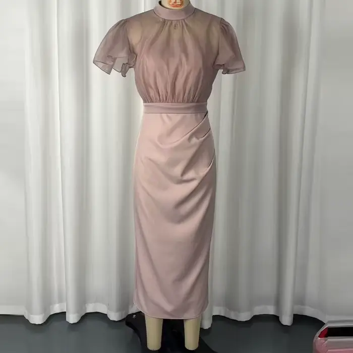 Elegantná štíhla sukňa a priehľadná sieťovina pre ženy – jednofarebná letná kolekcia, slim fit, ideálna na každodenné nosenie