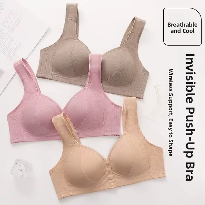 Pohodlné priedušné Nylon predné uzavretie bezdrôtové podprsenka pre stredného veku a staršie ženy štýlové každodenné príležitosti ponúknuť
