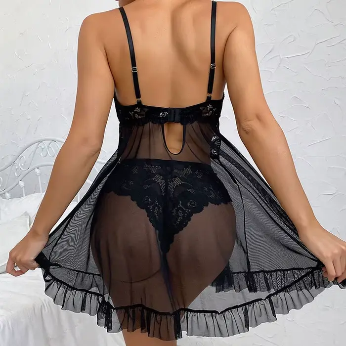 Dámska nočná košeľa, zábavný a roztomilý štýl, polyester a elastan, V-neck, bez rukávov, dĺžka kolena, leto