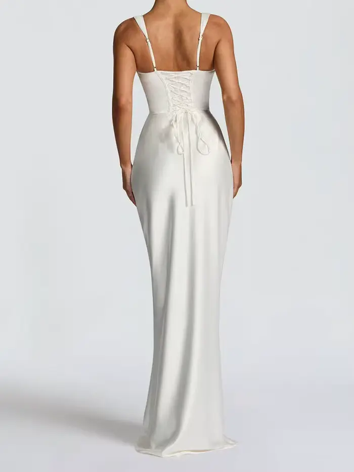 Robe sexy en polyester et élasthanne pour femmes senior, décolleté carré, silhouette slimmée, fermeture éclair, idéale pour soirées et événements glamour
