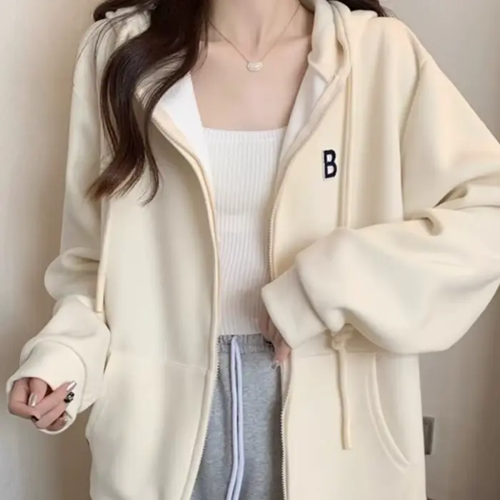 sveter s kapucňou Casual žena z bavlny a polyesteru pre jeseň-zima Vintage kórejský štýl ponúknuť