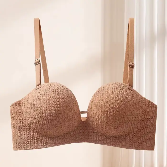 Soutien-gorge Push Up sans bretelles pour femmes, petits seins apparaissent plus grand, sans anneau 