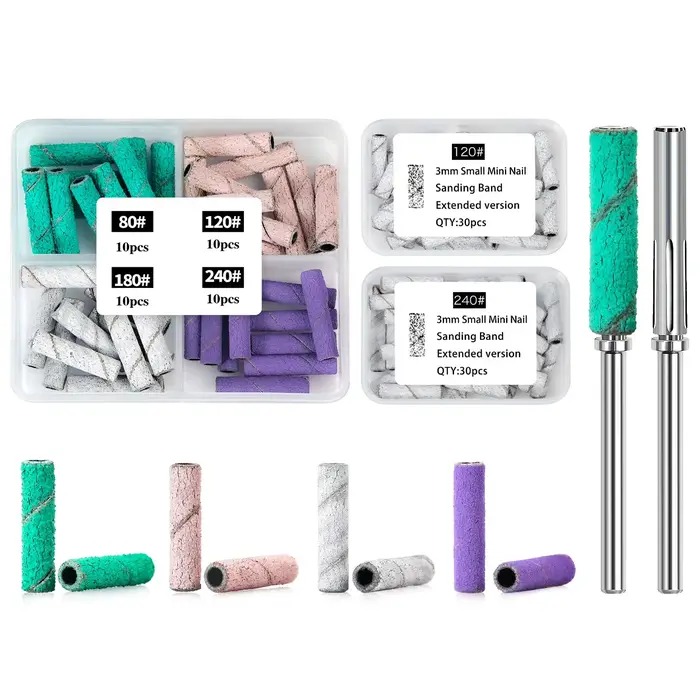 30/40 ks 3 mm Mini sady extra dlhých brúsnych pásikov na odstránenie akrylového gélu a laku 80 # 120 #