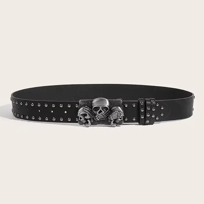 Nouvelles ceintures pour femmes de haute qualité marque de luxe Punk Goth Rivet noir jean unisexe ho