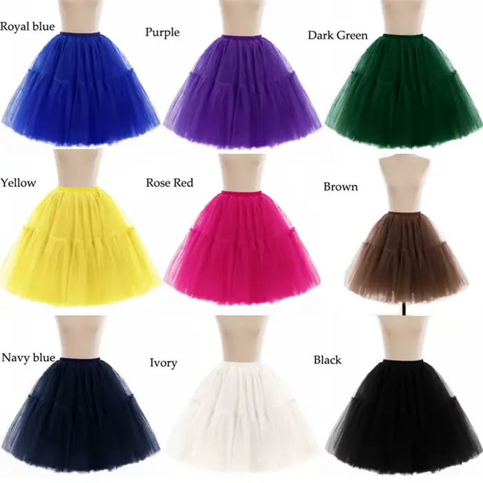 MisShow femmes Tutu jupe courte taille haute maille doux Tulle jupe bouffante Pettiskirt bal robe de