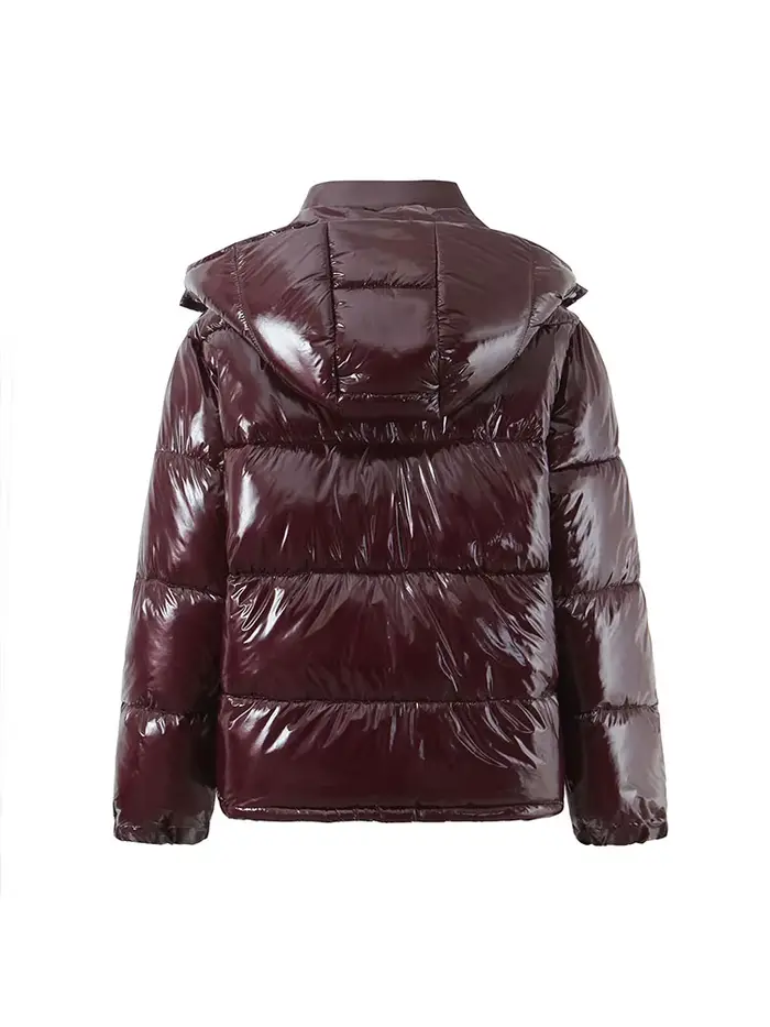 Dámska polyesterová bunda, zimný streetwear dizajn, kapucňa, zips, štýlový pre výlety a tiché dni