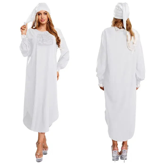 Chemise de nuit classique victorienne pour femmes, Costume de sommeil, manches longues, garniture en