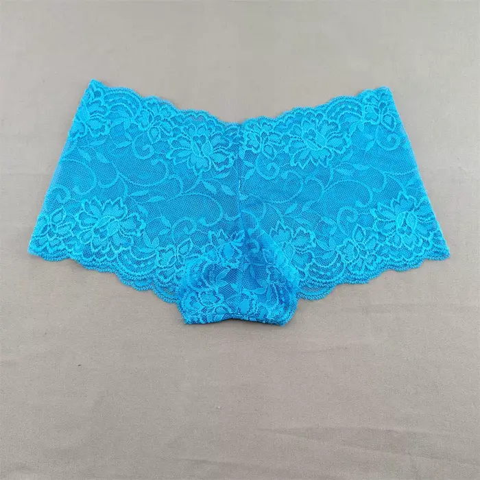 Dámske boy shorts čipka priesvitné boxerky s kvetinovým vzorom jednofarebné