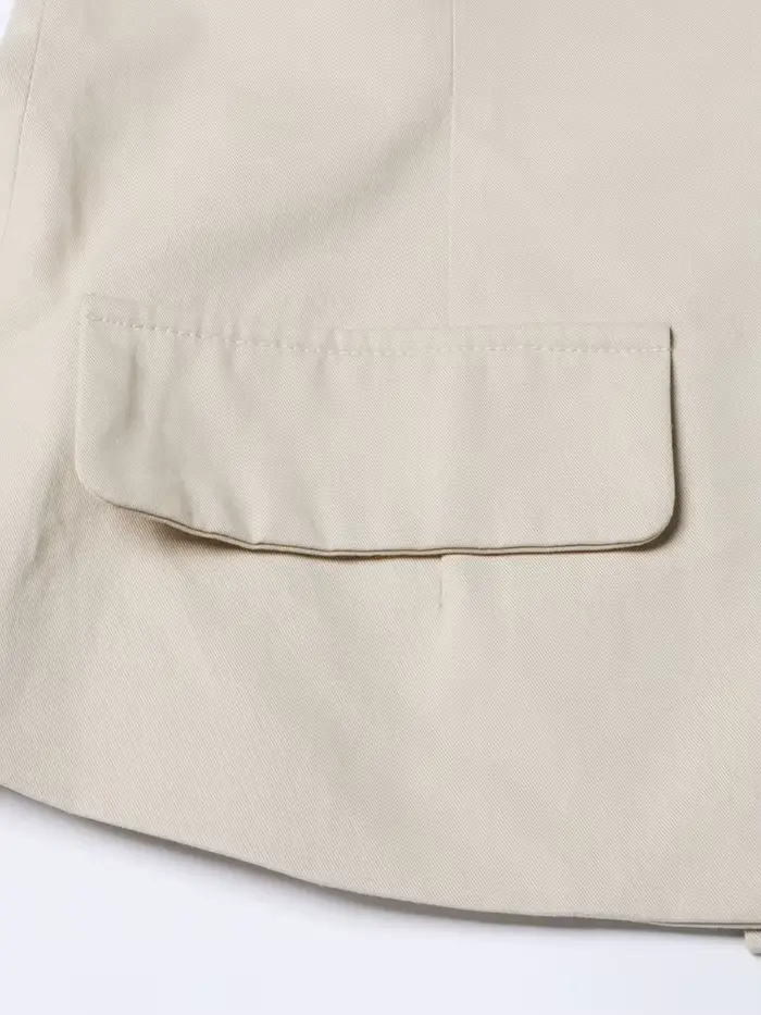 TWOTWurea YLE-Veste à Simple Boutonnage pour Femme, Patchwork Solide, Col Slash, Manches Courtes, Ma
