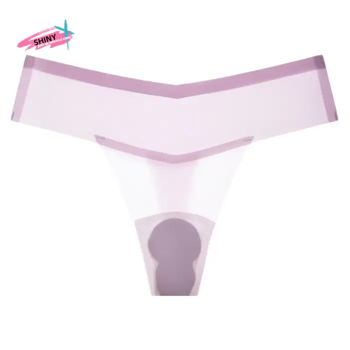 Culotte string transparente en coton taille basse pour femme, sous-vêtement fin d'été anti-embarras, idéale pour le yoga et le fitness ```