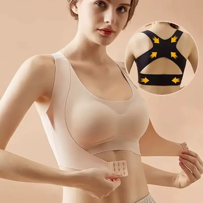 Predné zatváranie, cross-back, 2 v 1, bezšvíkové, push-up, šok-dôkaz, držanie tela-korekčné podprsenka pre ženy, fitness podprsenka