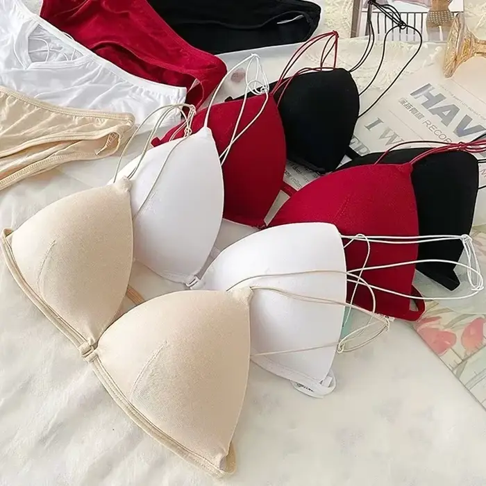 Soutien-gorge de style français sexy enveloppant en coton avec sangle d'épaule réglable pour femmes et filles occassions spéciales