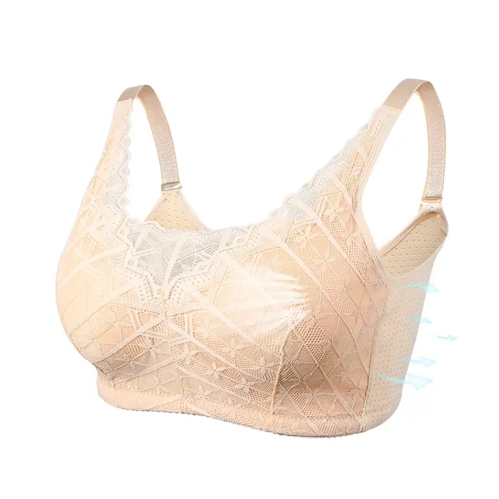 Soutien-gorge de mastectomie LERVANLA 2566 en polyester et élasthanne avec broderie solide pour femmes grandes tailles occasions quotidiennes et spéciales