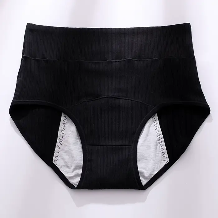 Culottes menstruelles taille haute pour femmes avec poche, respirantes, anti-fuites, grande taille, 
