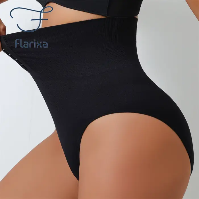 Culotte de contrôle taille haute sans couture pour femmes conception boutonnée nylon élasthanne amincissante silhouette élégante occasions spéciales