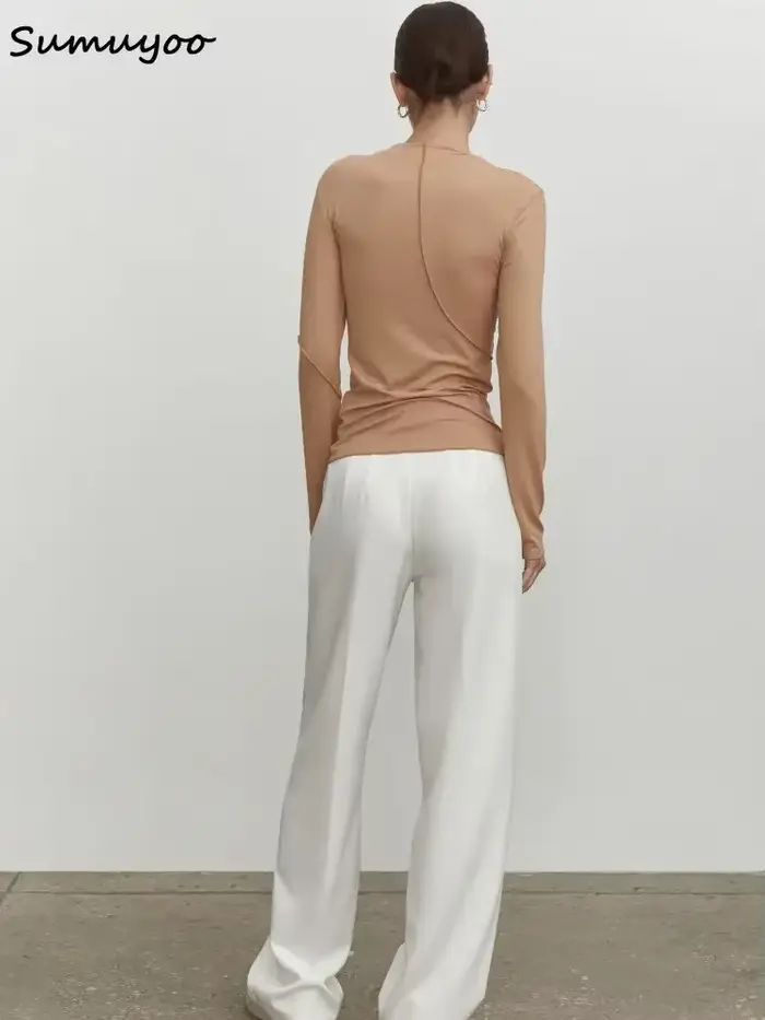 Summkoo-Dámske tričko Slim Fit s dlhým rukávom