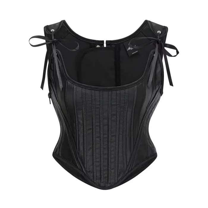 Rose Satin surbuste à lacets bretelles Sexy haut Corset femme gothique taille formateur gilet Steamp