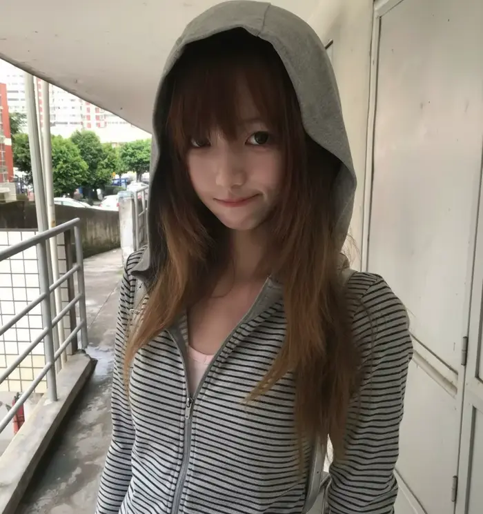 Tonngirls Y2k japonská mikina s kapucňou pre ženy s dlhými rukávmi pruhovaná