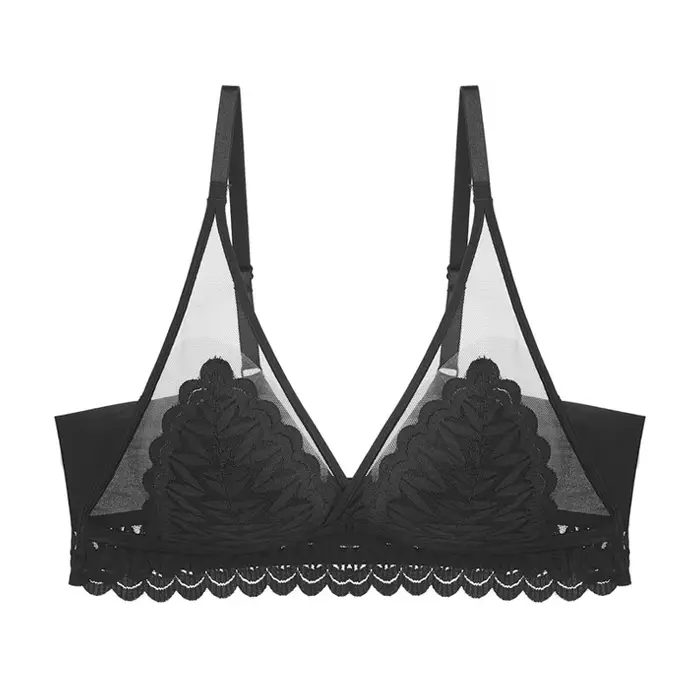 Najpredávanejšie: Trojuholníkový bralette set z francúzskej čipky pre ženy, bez výstuže, ľahký, s bočnými podpornými panelmi a vyhladzovacím efektom pre oblasti pod ramenami, na použitie ako