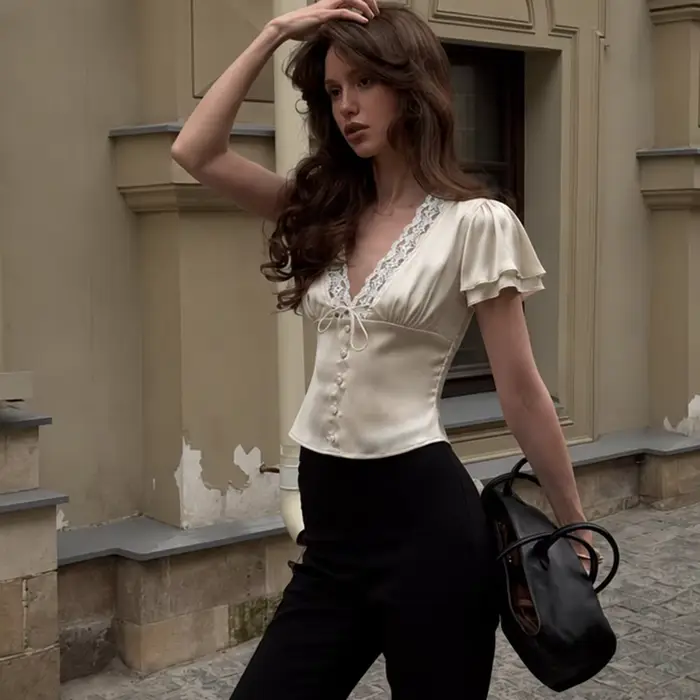 Elegantné čipkové tričko Tuularose pre ženy