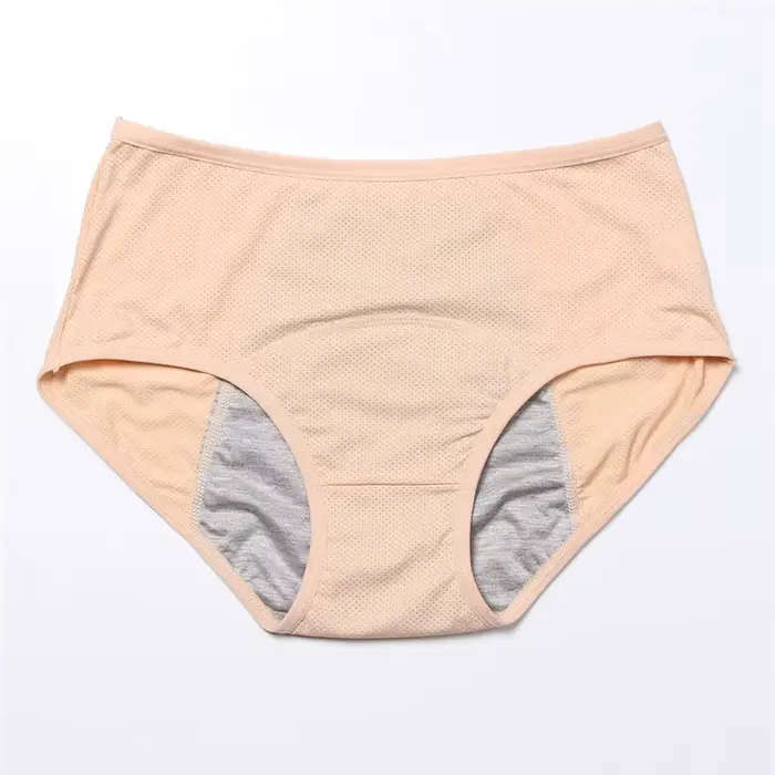 Culotte Menstruelle Imperméable en Coton pour Femme, Sous-Vêtement Physiologique, Grande Taille, Lin