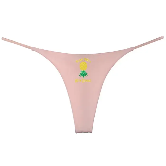 UPSIDE DOWN PINEAPPLE Sous-vêtements chauds en coton pour femme String à fines bretelles double couche pour femme Culotte féminine sans couture Cadeau pour elle