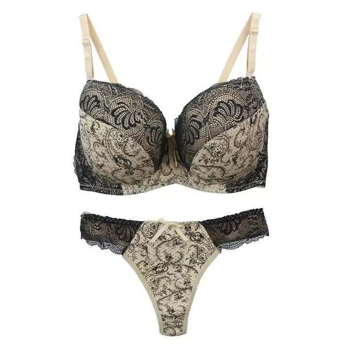 Ensemble de soutiens-gorge Sexy pour femmes, grande taille, Lingerie féminine en dentelle brodée 34/