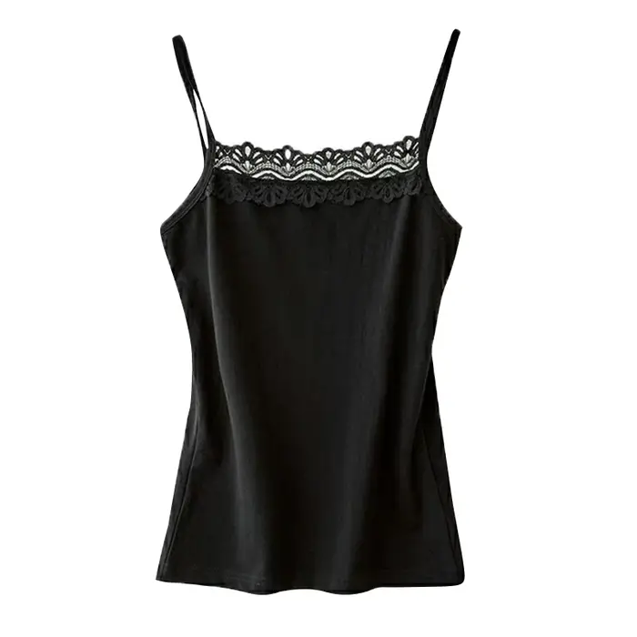 Camisole à bretelles spaghetti pour femmes, dentelle précieuse, caraco d'été, haut court, écharpe de