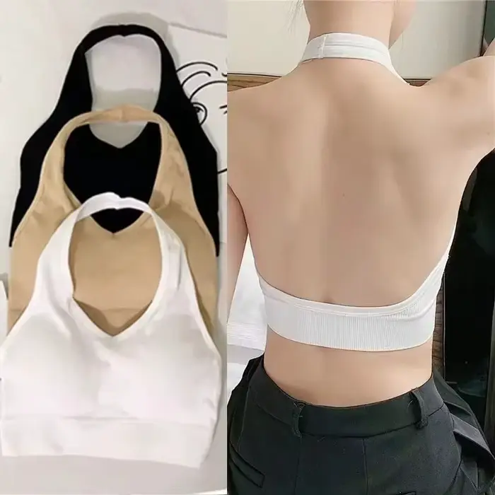 Móda Sexy ohlávka bez chrbta podprsenka Camisole pre ženy bezdrôtové Športová podprsenka top popruhy pevná kultúra topy nárazuvzdorná vesta Spodná bielizeň