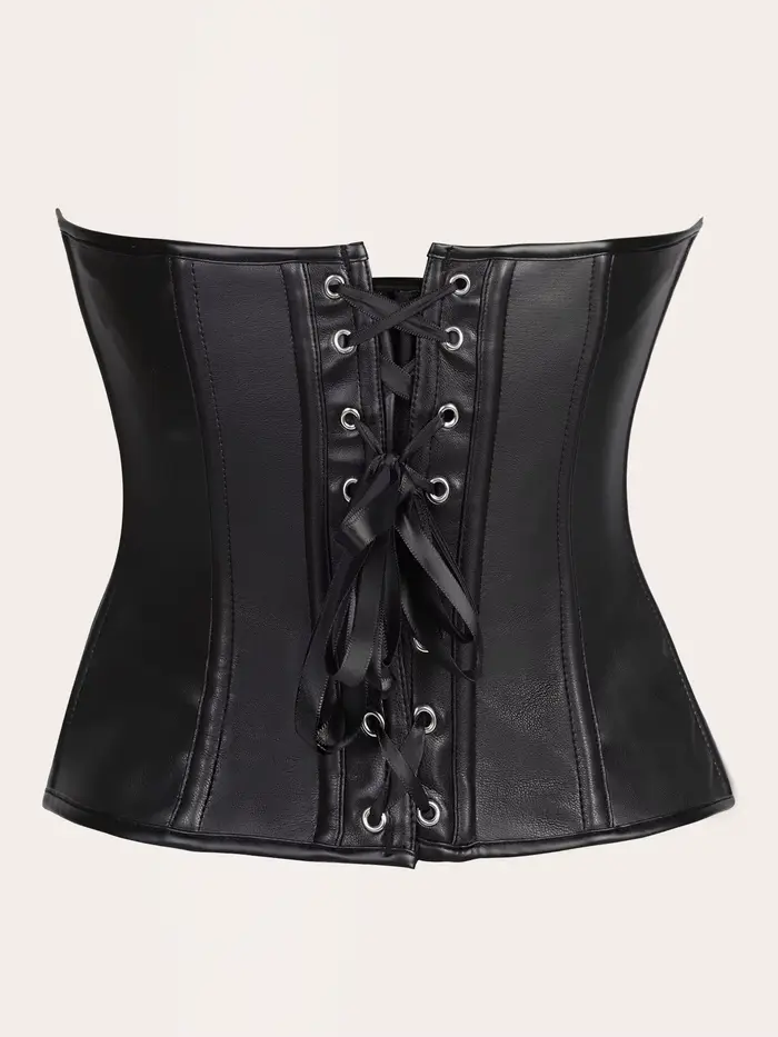 Kožený korzetový bustier pre ženy z PU kože