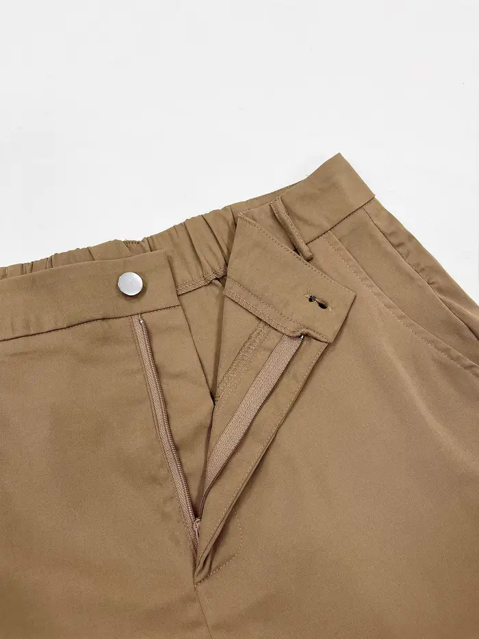 Pantalon cargo MIEAUT en polyester serge avec taille haute et poches fonctionnelles pour femmes sorties nocturnes et tous les jours
