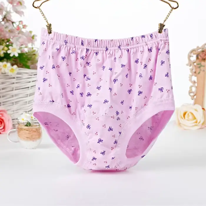 Sous-vêtements en coton doux respirant pour femmes d'âge moyen et aînées, culotte taille haute, slip