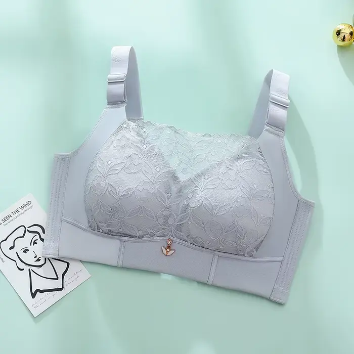 Soutien-gorge à couverture complète sans armatures pour femmes, soutien-gorge en dentelle non rembourré, soutiens-gorge en dentelle, soutien-gorge en V, coupe complète, solide, grande taille