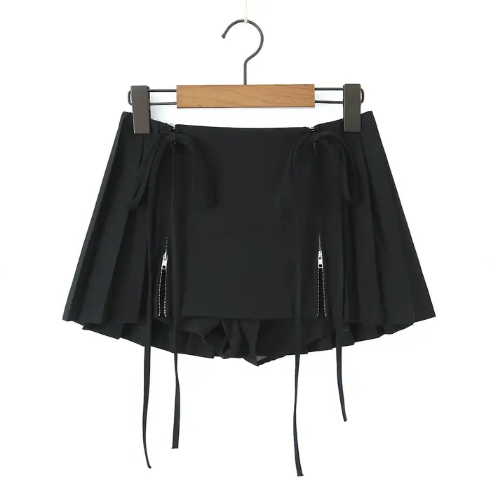 Jupe plissée avec short pour femme, mode coréenne, super mini jupe, sexy, kawaii, punk, vêtements de
