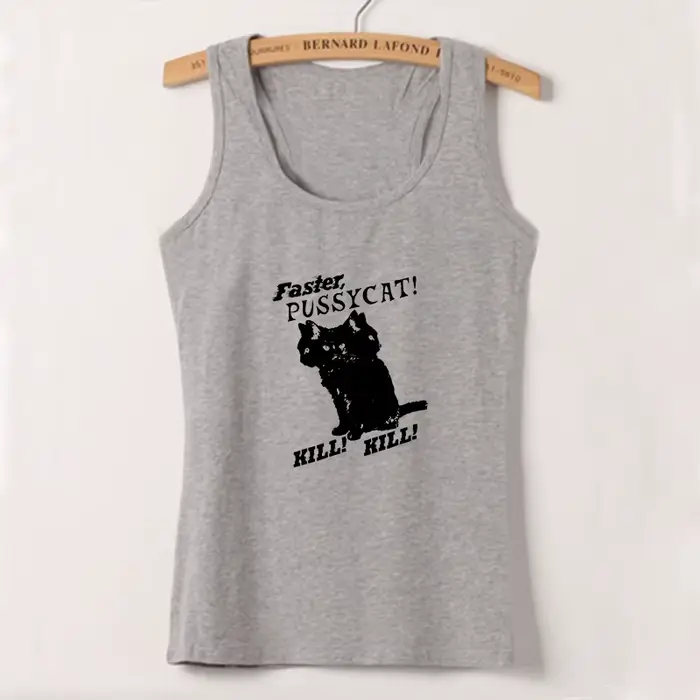 Y-Women FibrCasual Cat Pattern Print Tanks, Style Y2k Aesthetic Sweet Sexy, Précieux, Harajuku Basic