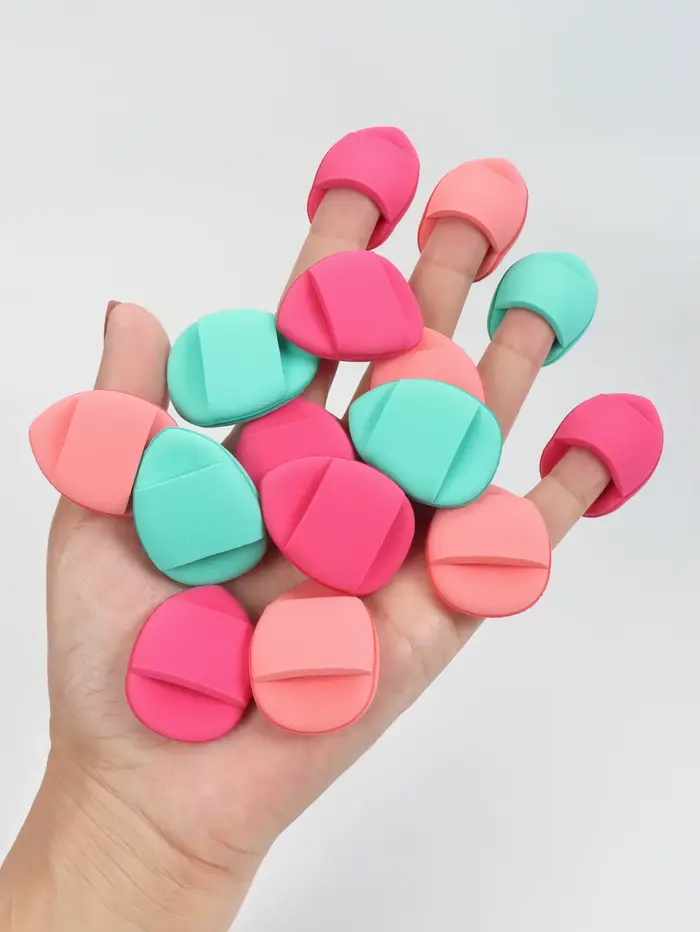 Ensemble de bouffantes de poudre éponge à coussin d'air pour les doigts, bouffantes de poudre de maq