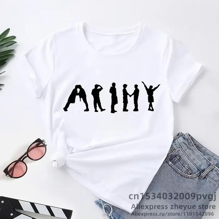 Kórejská dievčenská skupina tričko pre ženy Streetwear móda estetické oblečenie