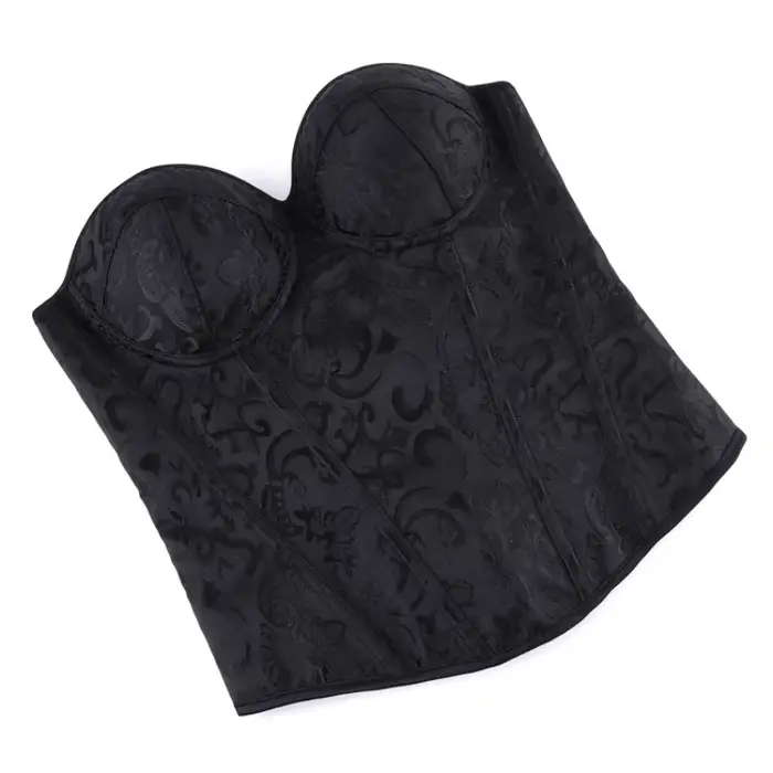 Ročník Jacquard korzet gotický štýl Bustier Overbust nastaviteľné pre ženy špeciálne príležitosti zoštíhlenie plášť sochárstvo veľkosť integrované fazule
