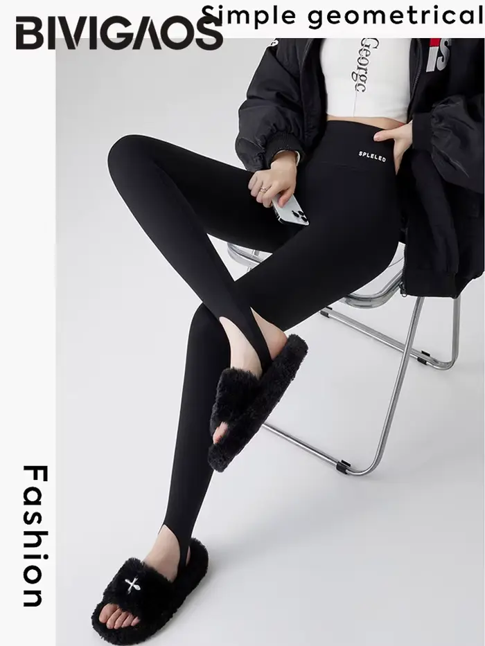 BIVIGAOS automne hiver nouveau lapin polaire épaissir bottes Leggings femmes mince pied pantalon Yog