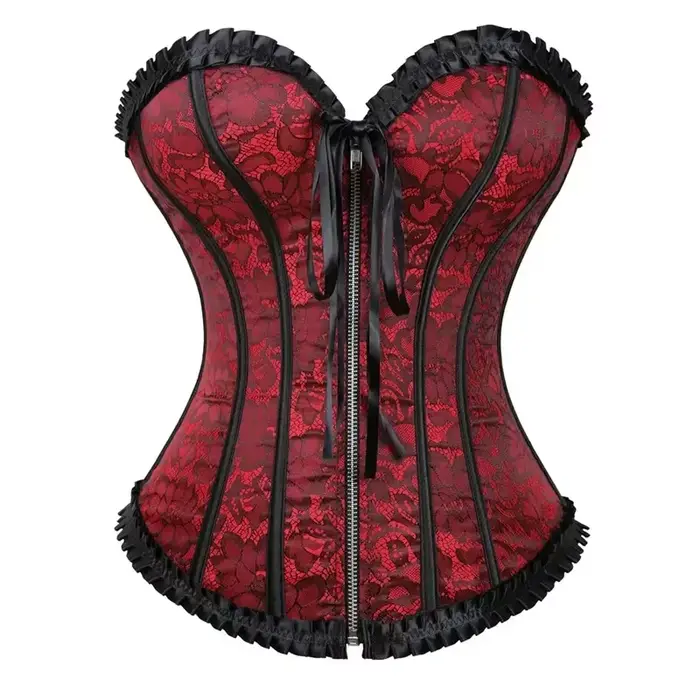 Corsets pour femmes, bustier sexy, corset floral à lacets, corset vintage en satin avec fermeture éc