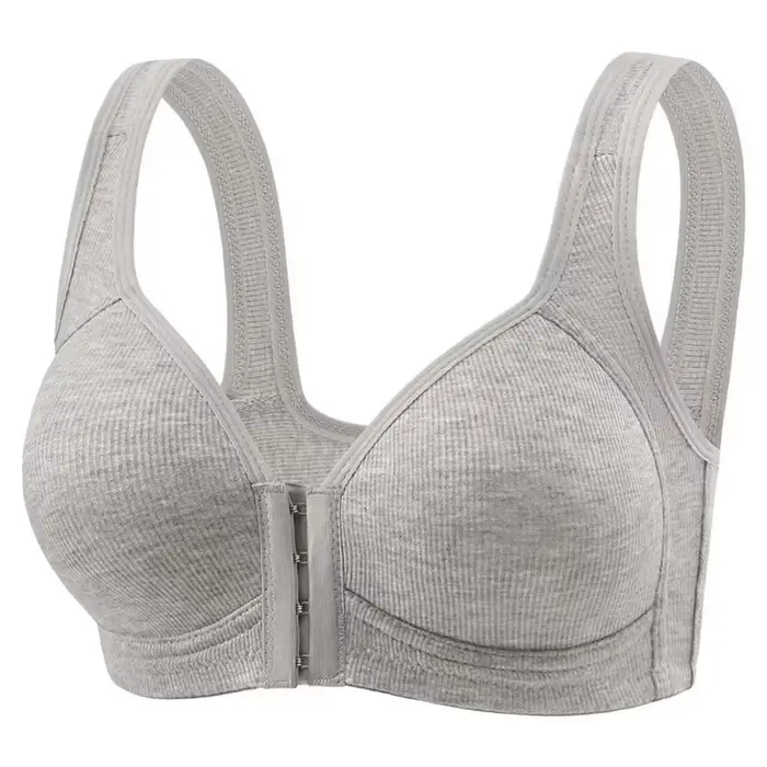 Fallsweet soutien-gorge à fermeture frontale sans couture pour femmes solide sans fil Push Up Bralet