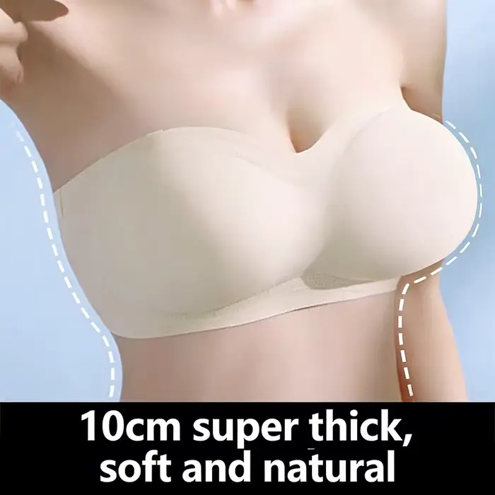 Samolepiaca push-up podprsenka ultra neviditeľná 10 cm extra hrubá vypchávka priedušná na leto telová béžová