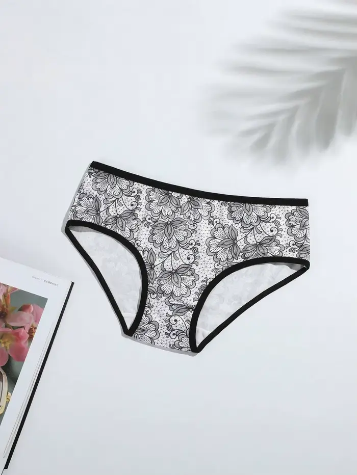 Culottes de bain imprimées en soie de lait pour femmes, bikini taille mi-basse, effet ventre plat, respirantes, double entrejambe, pour filles occasions estivales