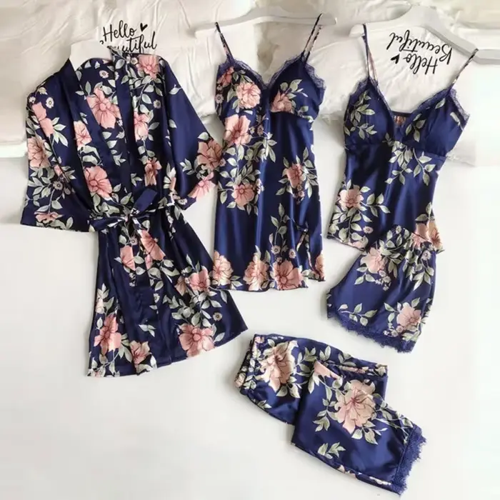 Sada luxusných pyžam pre ženy, hrubý polyester, s elegantnými potlačami, pre horúce letné noci, špeciálne príležitosti a darčeky pre ňu